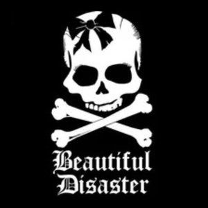 beautiful disaster skull crossbones vinyl decal 4" matte white